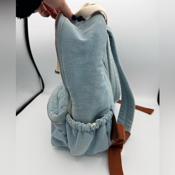 Chloé Denim Blue Backpack with Logo Straps - Picture 4 of 12